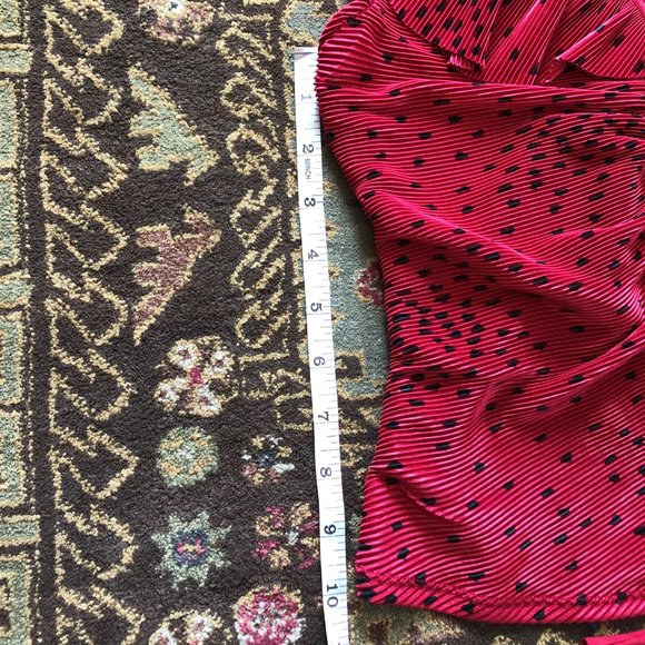 Red Polka Dot Pleated Cinched-Front Top *NEW with Tags* Size S - Picture 10 of 16